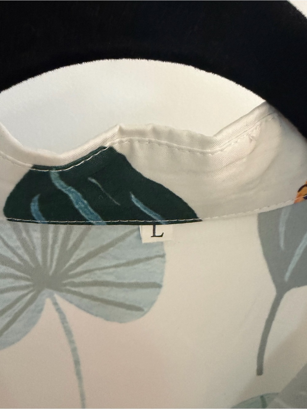 Playful White Button-Front Tunic / Shirt Dress with Leopard & Green Leaf Print - Picture 8 of 8